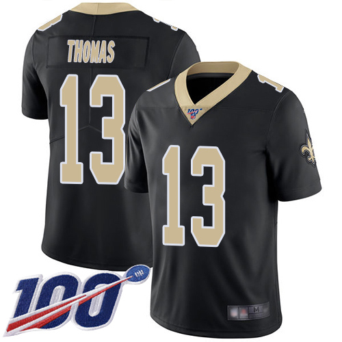 Men New Orleans Saints Limited Black Michael Thomas Home Jersey NFL Football #13 100th Season Vapor Untouchable Jersey->new orleans saints->NFL Jersey